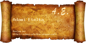 Adami Etelka névjegykártya